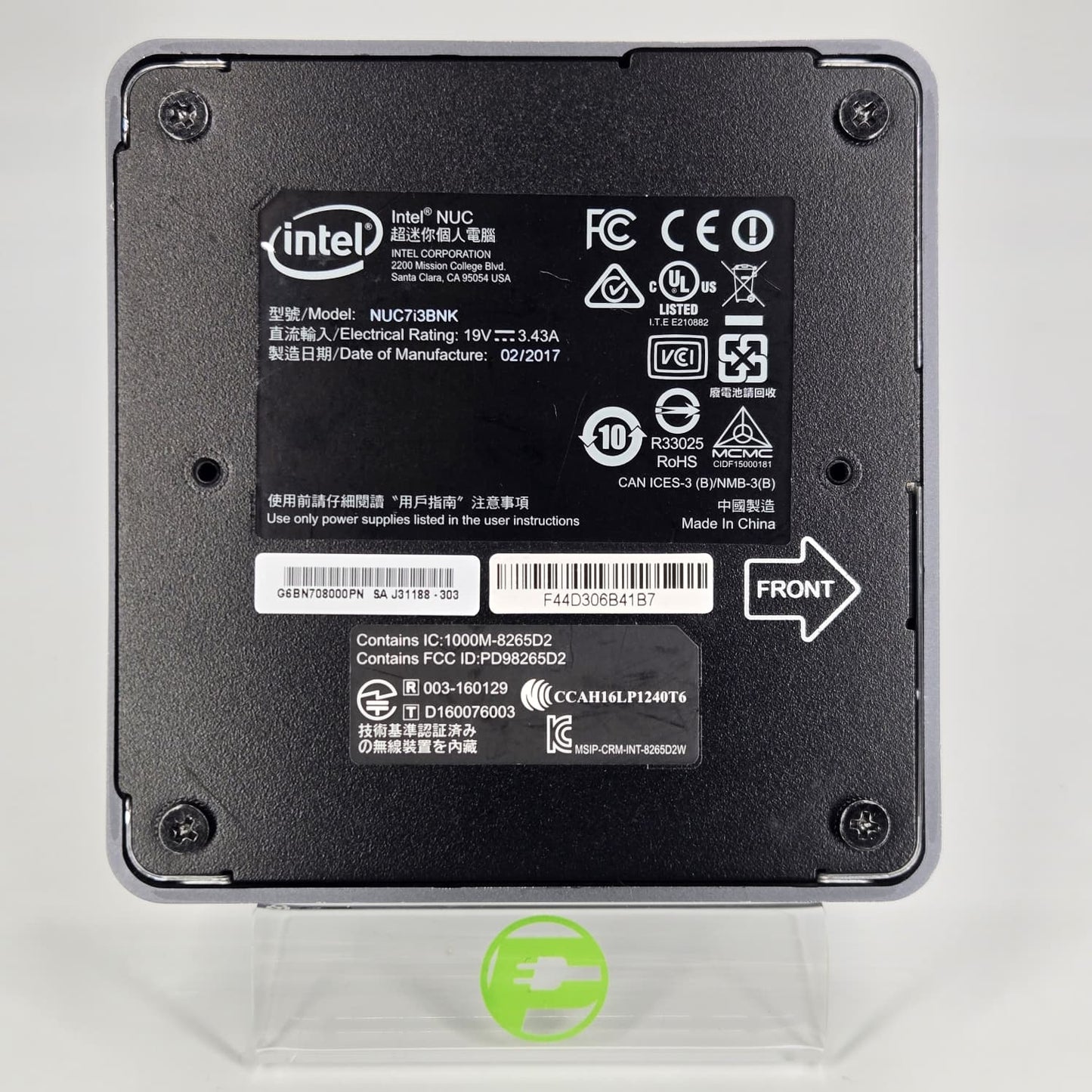 Intel NUC 7I 3pnk SA J31188-303 i3-7100 2.40GHz 16GB RAM SSD 256GB